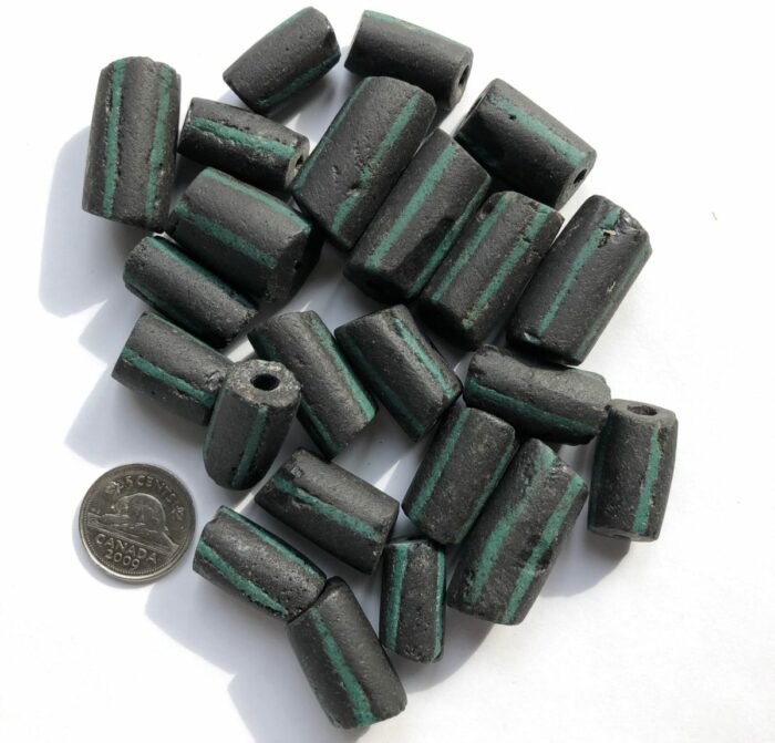 Green Sandcast Beads - Image 2
