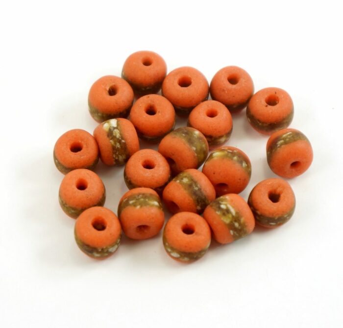 Orange Sandcast Beads