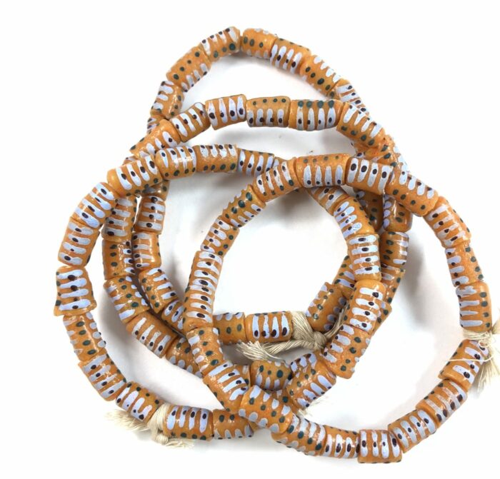 Yellow Handpainted Glass Beads