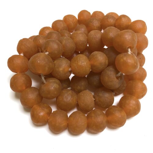 Orange Recycled Glass Beads 17 mm