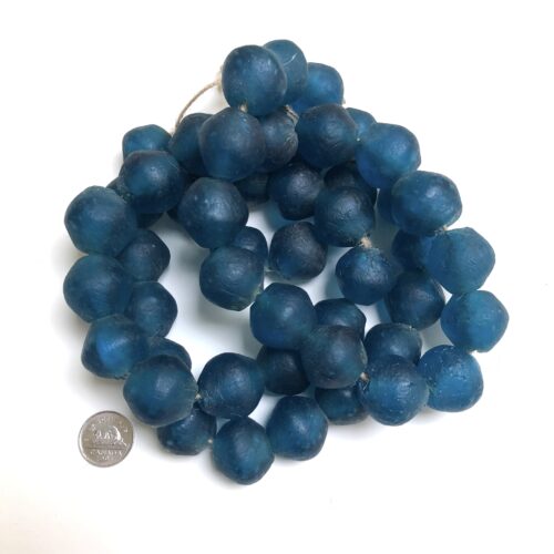 Blue Recycled Glass Bodom Bead