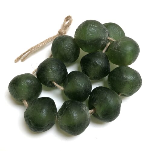 Moss Green Recycled Glass Bodom Bead