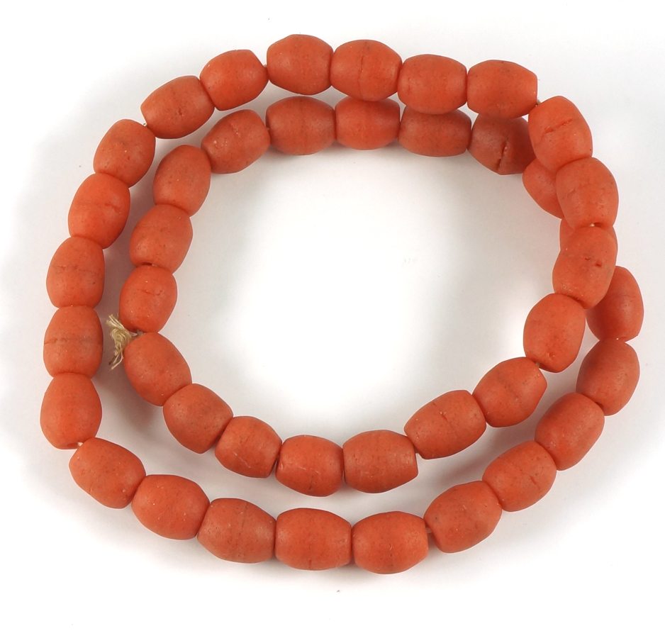 Orange Recycled Glass Beads - Image 3