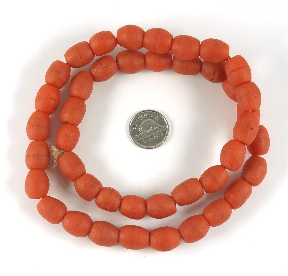 Orange Recycled Glass Beads - Image 2