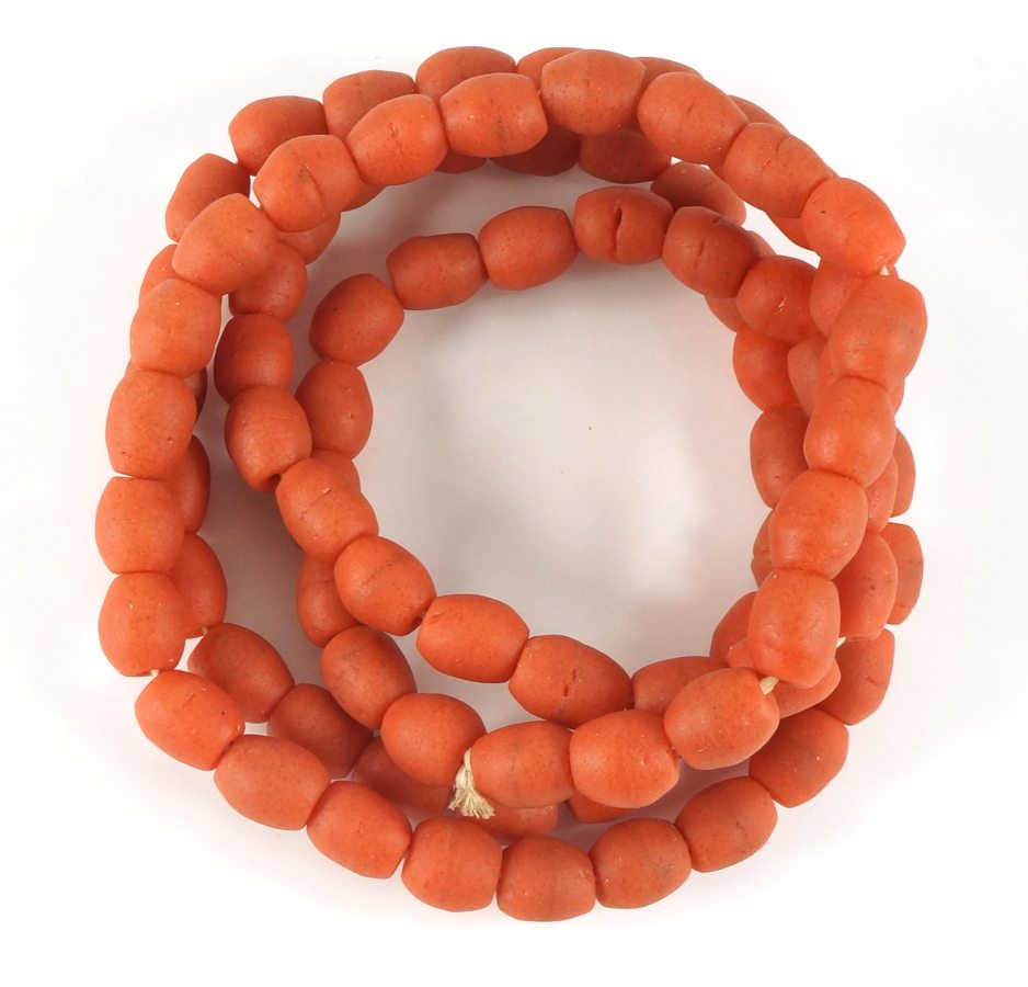 Orange Recycled Glass Beads