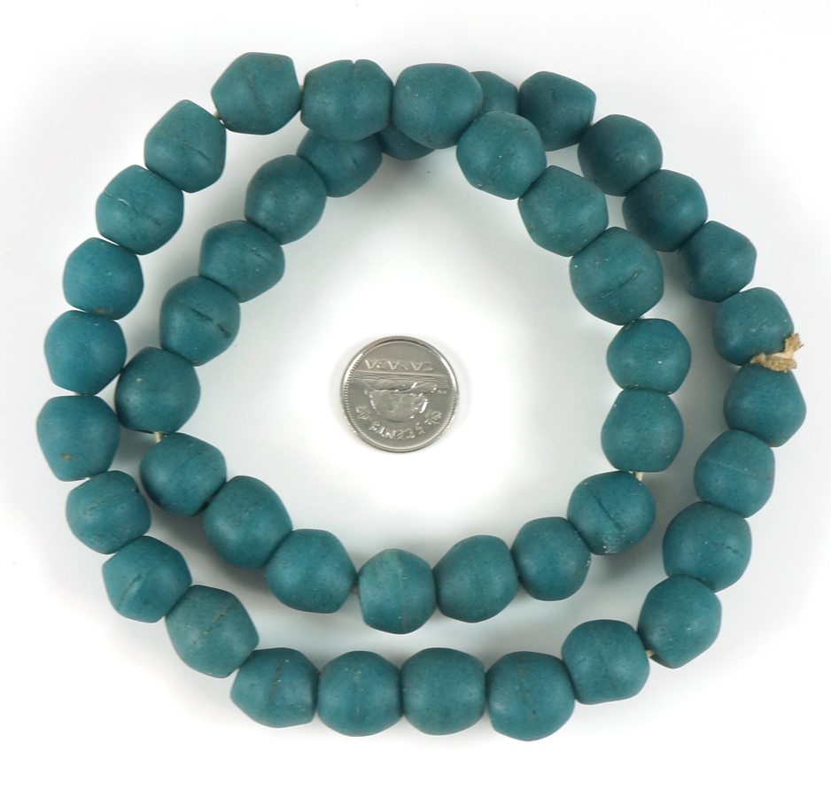 Teal Recycled Glass Beads - Image 2