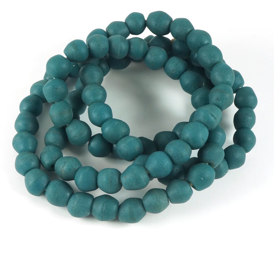 Teal Recycled Glass Beads