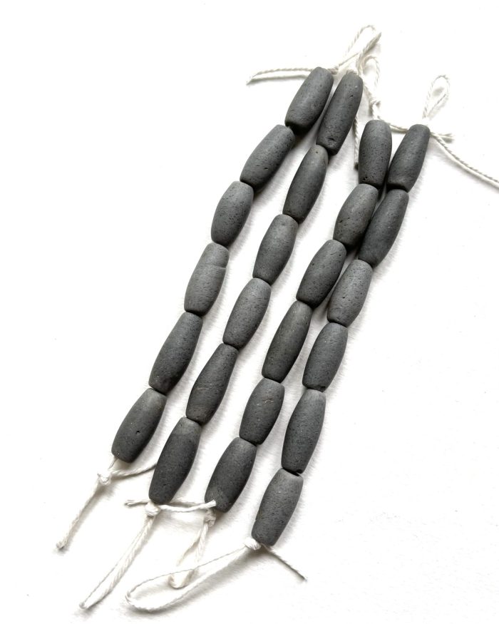 Soft Grey Recycled Glass Beads