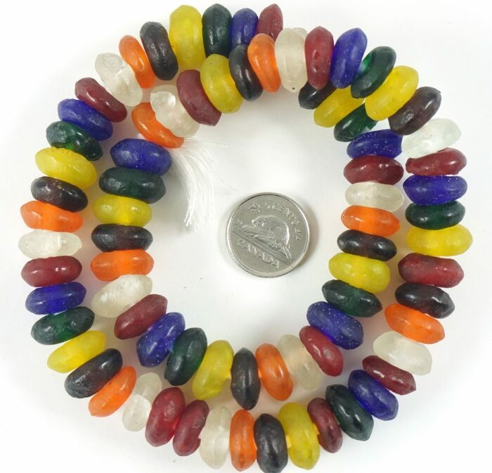 Mixed Recycled Glass Rondelles - Image 2