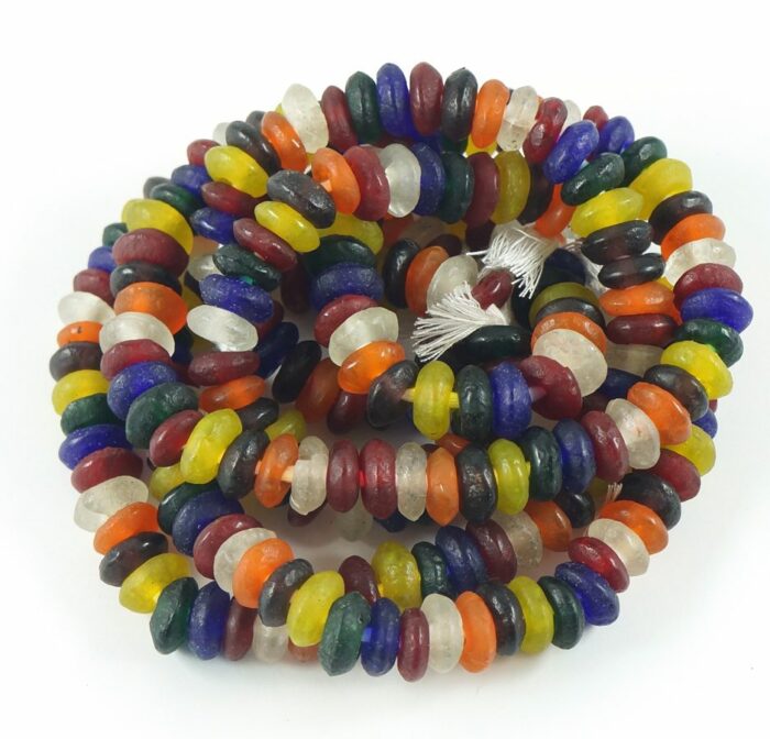 Mixed Recycled Glass Rondelles