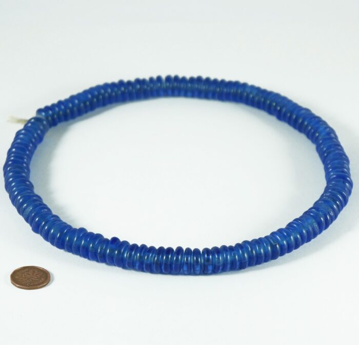Cobolt Blue Recycled Glass Rondelles - Image 4