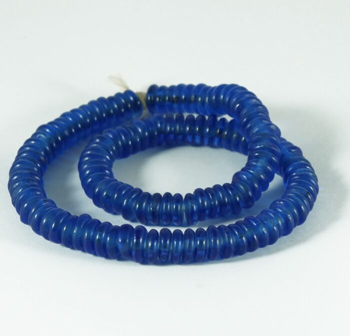 Cobolt Blue Recycled Glass Rondelles