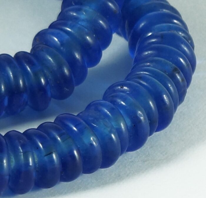 Cobolt Blue Recycled Glass Rondelles - Image 2
