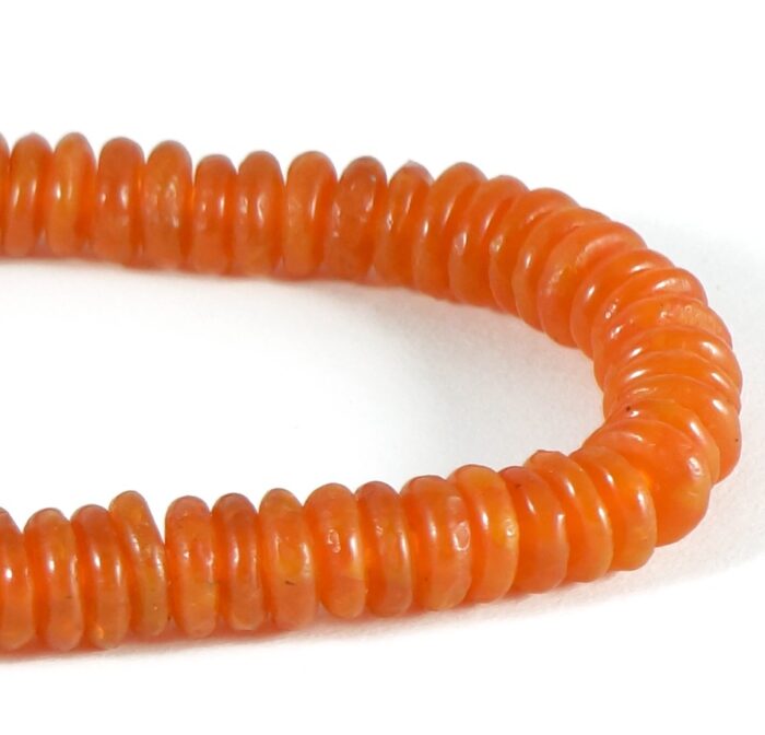 Orange Recycled Glass Rondelles - Image 3