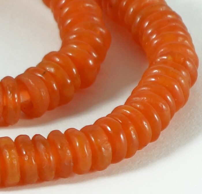 Orange Recycled Glass Rondelles - Image 2