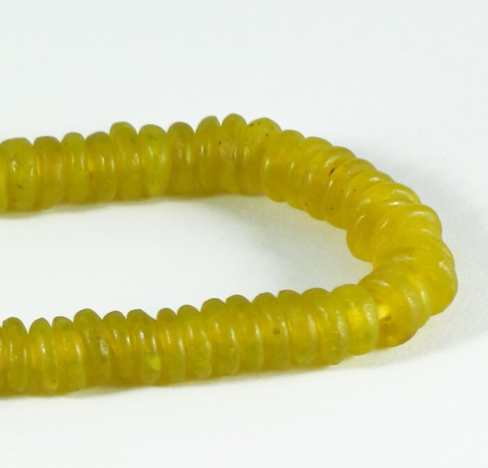 Yellow Recycled Glass Rondelles - Image 3