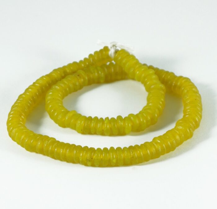 Yellow Recycled Glass Rondelles