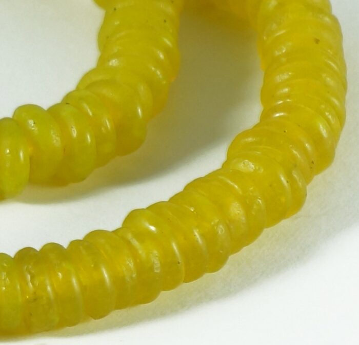 Yellow Recycled Glass Rondelles - Image 2