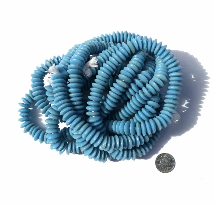 Robin's Egg Blue Recycled Glass Disks - Image 2