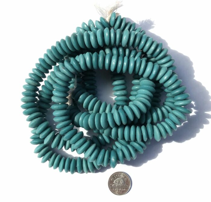 Teal Recycled Glass Disks - Image 2