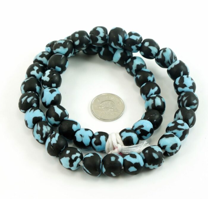 Turquoise and Black Fused Recycled Glass - Image 2
