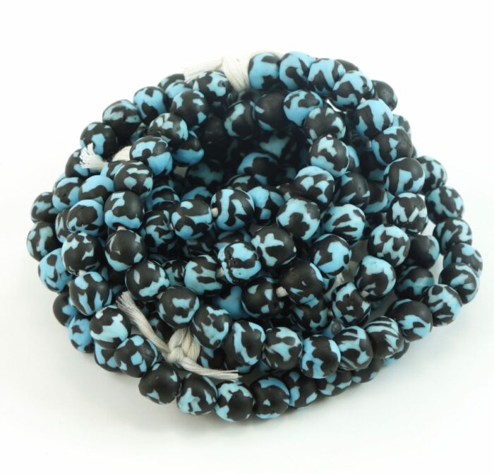 Turquoise and Black Fused Recycled Glass