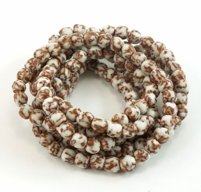 Small Brown+White Fused Recycled Glass
