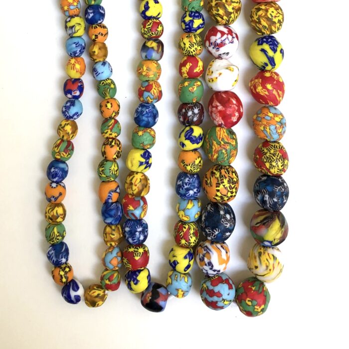 Fused Rainbow Recycled Glass Beads