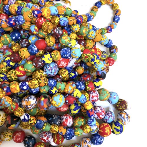 Fused Rainbow Recycled Glass Beads