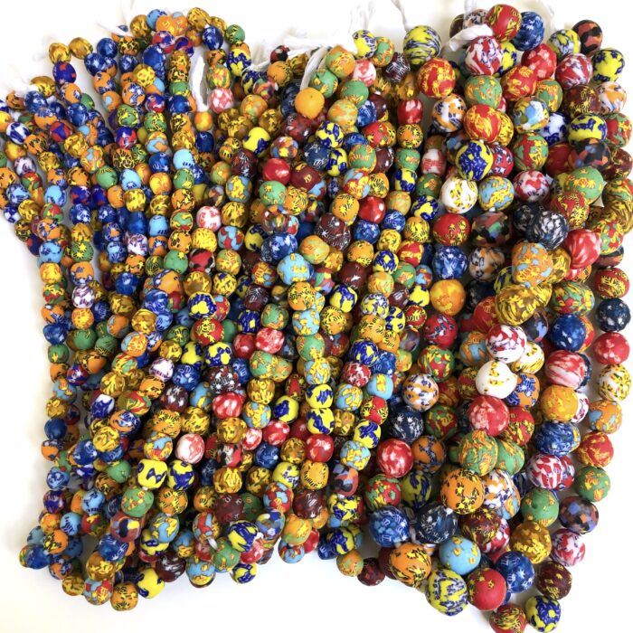 Fused Rainbow Recycled Glass Beads