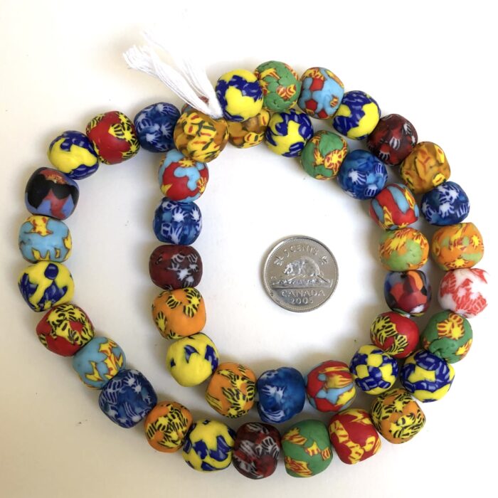 Fused Rainbow Recycled Glass Beads