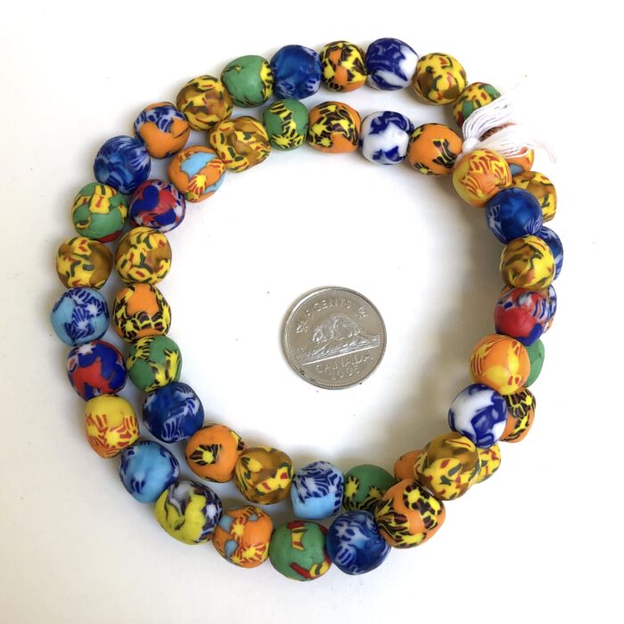 Fused Rainbow Recycled Glass Beads