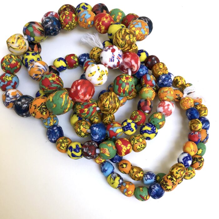 Fused Rainbow Recycled Glass Beads