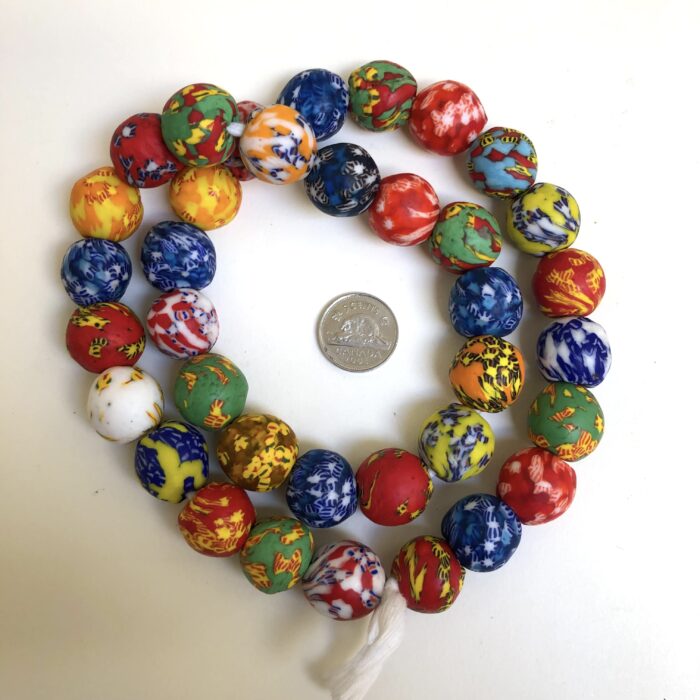 Fused Rainbow Recycled Glass Beads