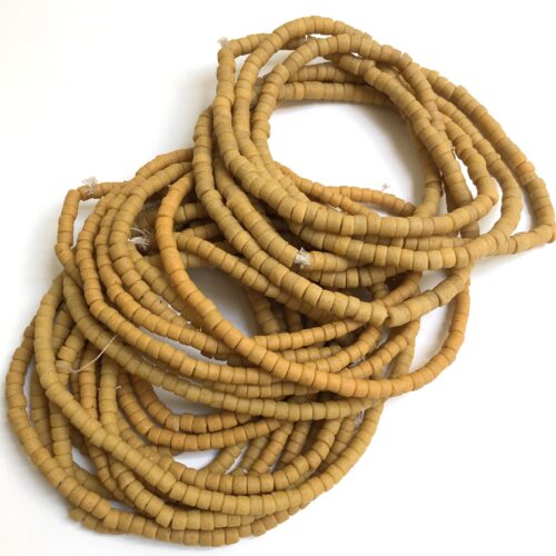 Yellow Short Tube Recycled Glass Beads