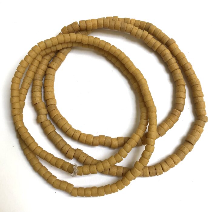 Yellow Short Tube Recycled Glass Beads