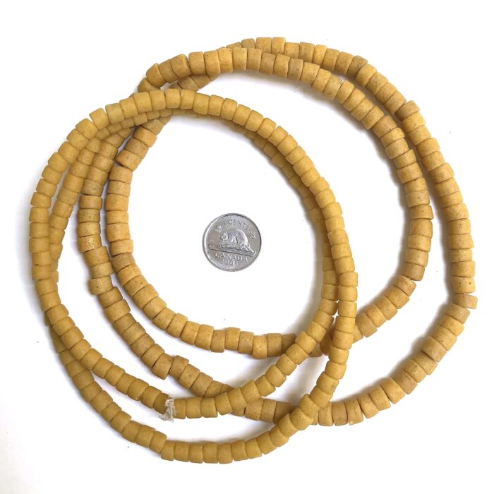 Yellow Short Tube Recycled Glass Beads