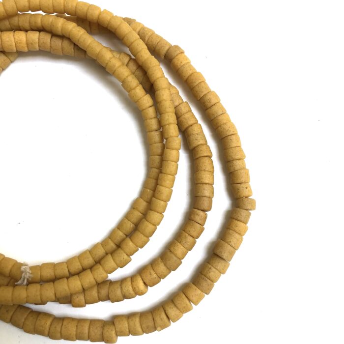 Yellow Short Tube Recycled Glass Beads