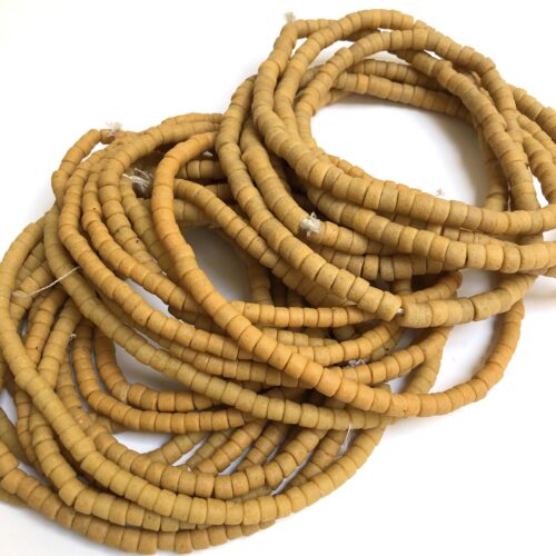 Yellow Short Tube Recycled Glass Beads