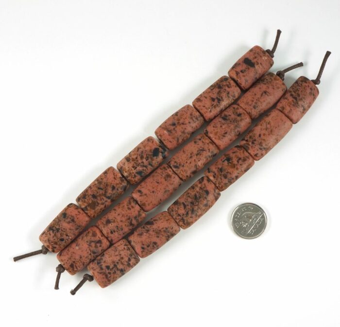 Watermelon Red Recycled Glass Tile Beads - Image 2