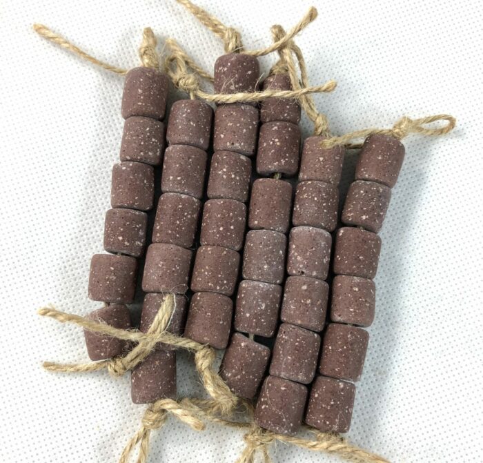 Brick Blue Tube Beads