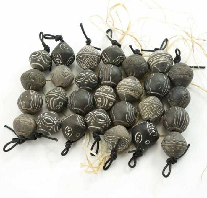 Mali Clay Spindle Beads