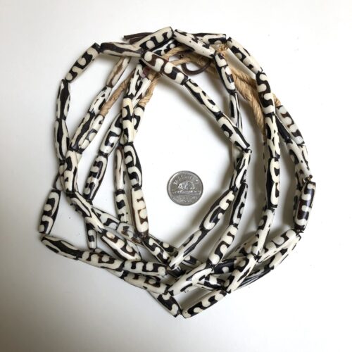 Tube Batik Bone Beads