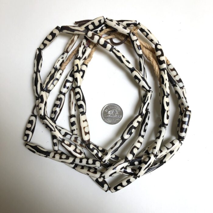 Tube Batik Bone Beads