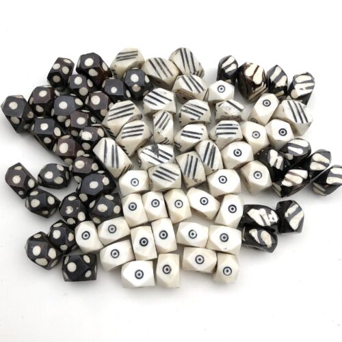 Irregular Shaped Batik Bone Beads