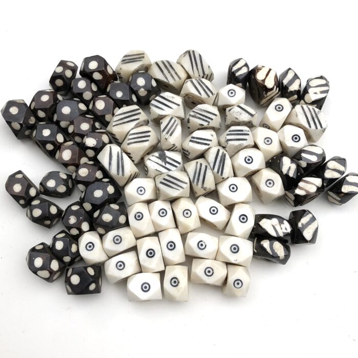 Irregular Shaped Batik Bone Beads