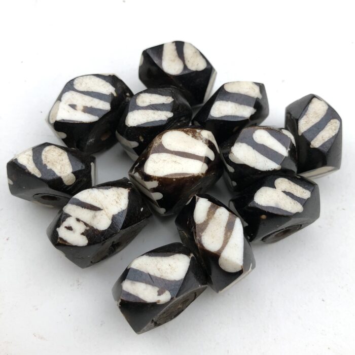 Irregular Shaped Batik Bone Beads