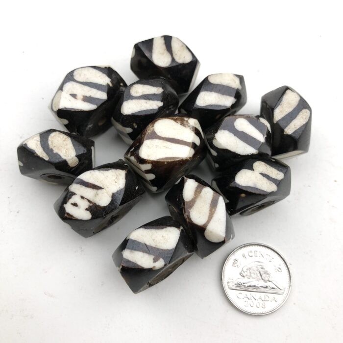 Irregular Shaped Batik Bone Beads