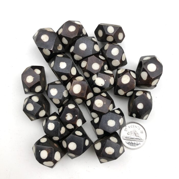 Irregular Shaped Batik Bone Beads