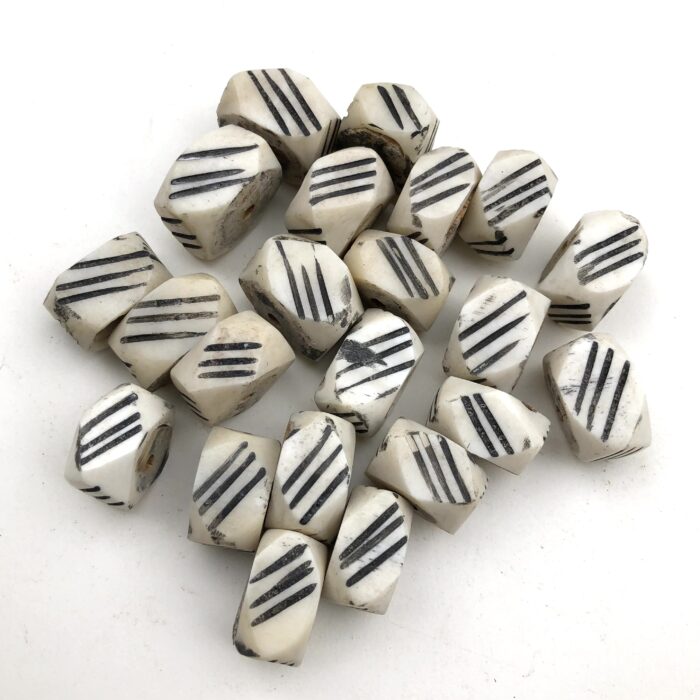 Irregular Shaped Batik Bone Beads